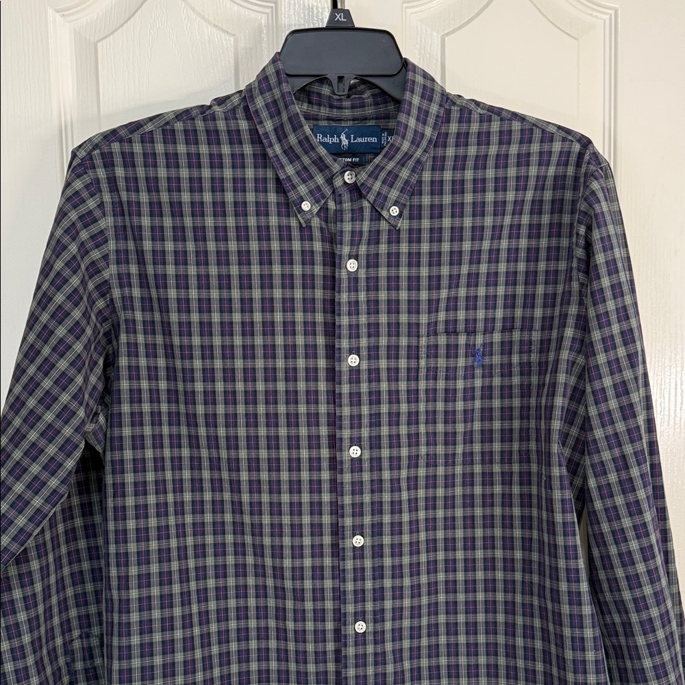 Polo Ralph Lauren Dress Shirt Classic Fit Plaid Long Sleeve Button Up XL